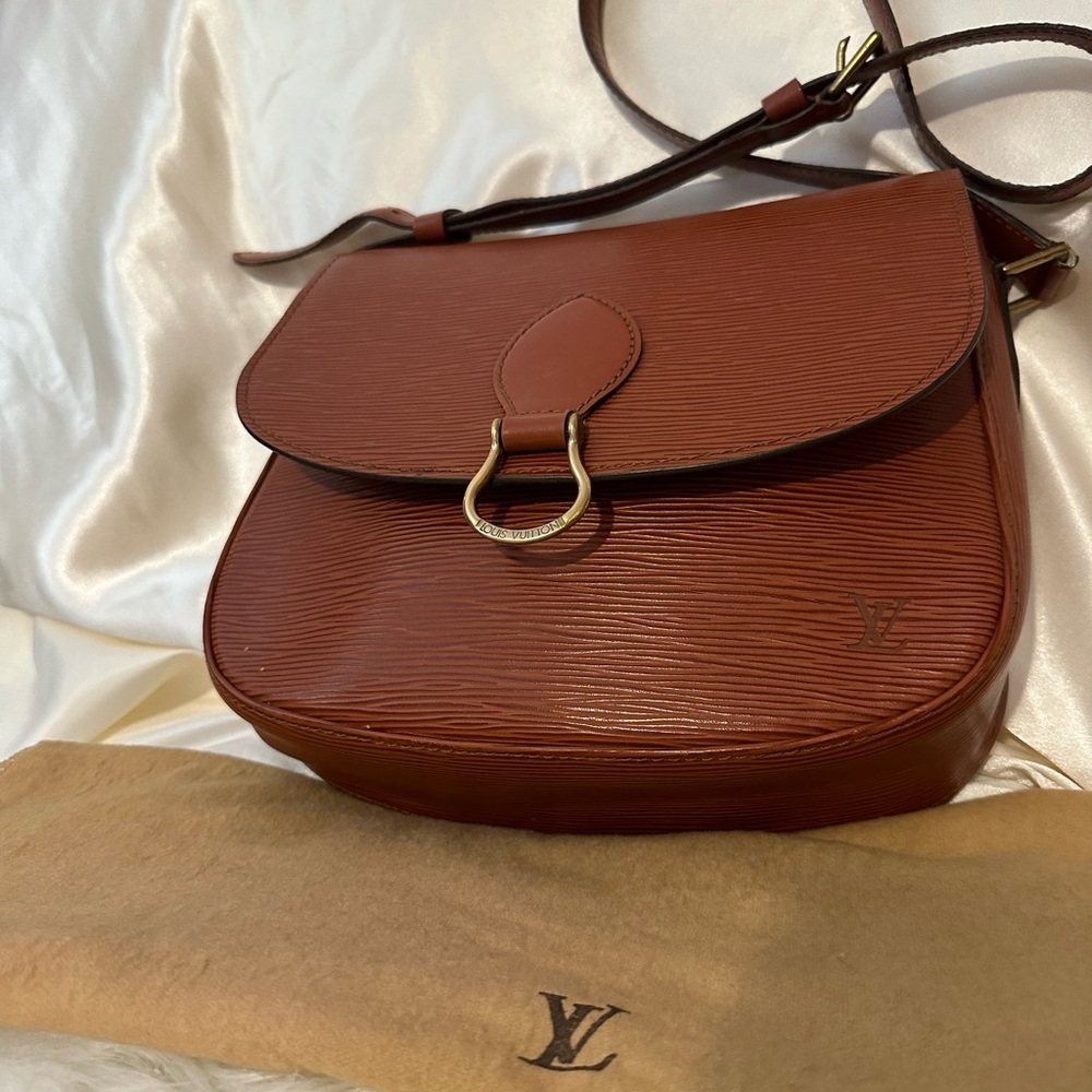SOLD !!! COA Vintage Authentic Louis Vuitton Saint Cloud Handbag Epi Leather PM